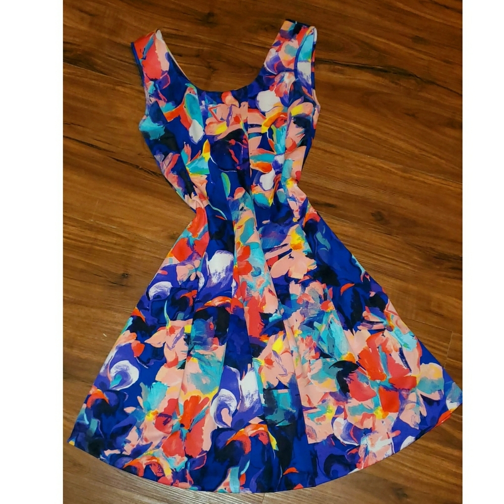 Bright Floral Scuba Dress